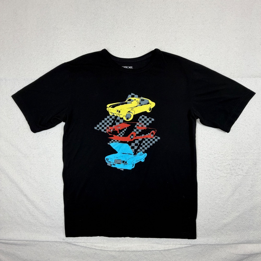 Cherokee Boys Muscle Car Graphic Sleep Shirt Black XL 16/18 Short Sleeve Tee